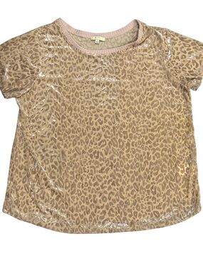 Women’s Velvet Burnout Leopard Print Short Sleeved Shirt